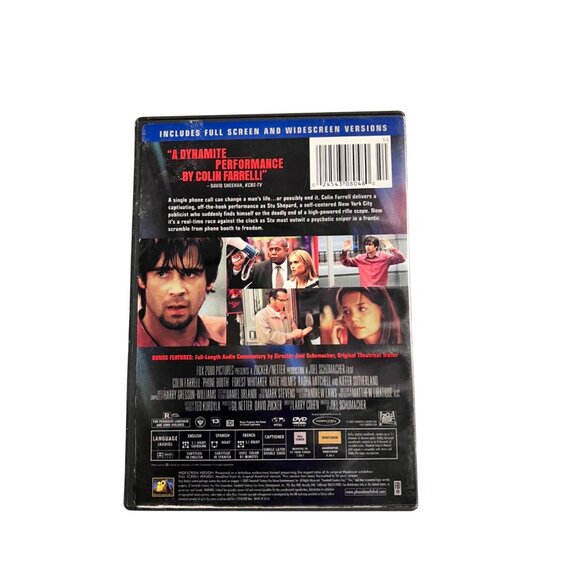 Phone Booth 2003 DVD Action Thriller Colin Farrell Forest Whitaker Pre-Owned - Picture 2 of 5